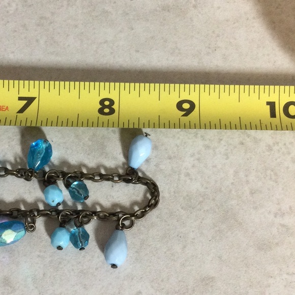 Turquoise beads on bronze chain necklace - Picture 7 of 7